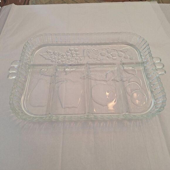 Vintage Indiana Glass Vintage Crystal Happenings 5-Part Relish Tray 60s No. 3678 - Picture 15 of 16